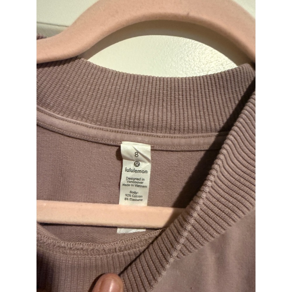Lululemon Perfectly Oversized Crewneck Sweatshirt Washed Mauve Purple Size 8 - Picture 2 of 4